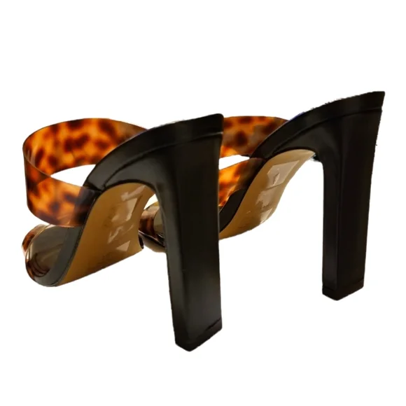 COPY - EXPRESS nwt Vinyl Square Toe High Heels sz 7 - Picture 6 of 7